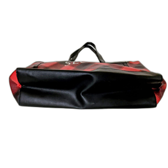 NEW Victoria Secret Red Black Checkered Plaid Holiday Weekender Tote Bag - Picture 5 of 7